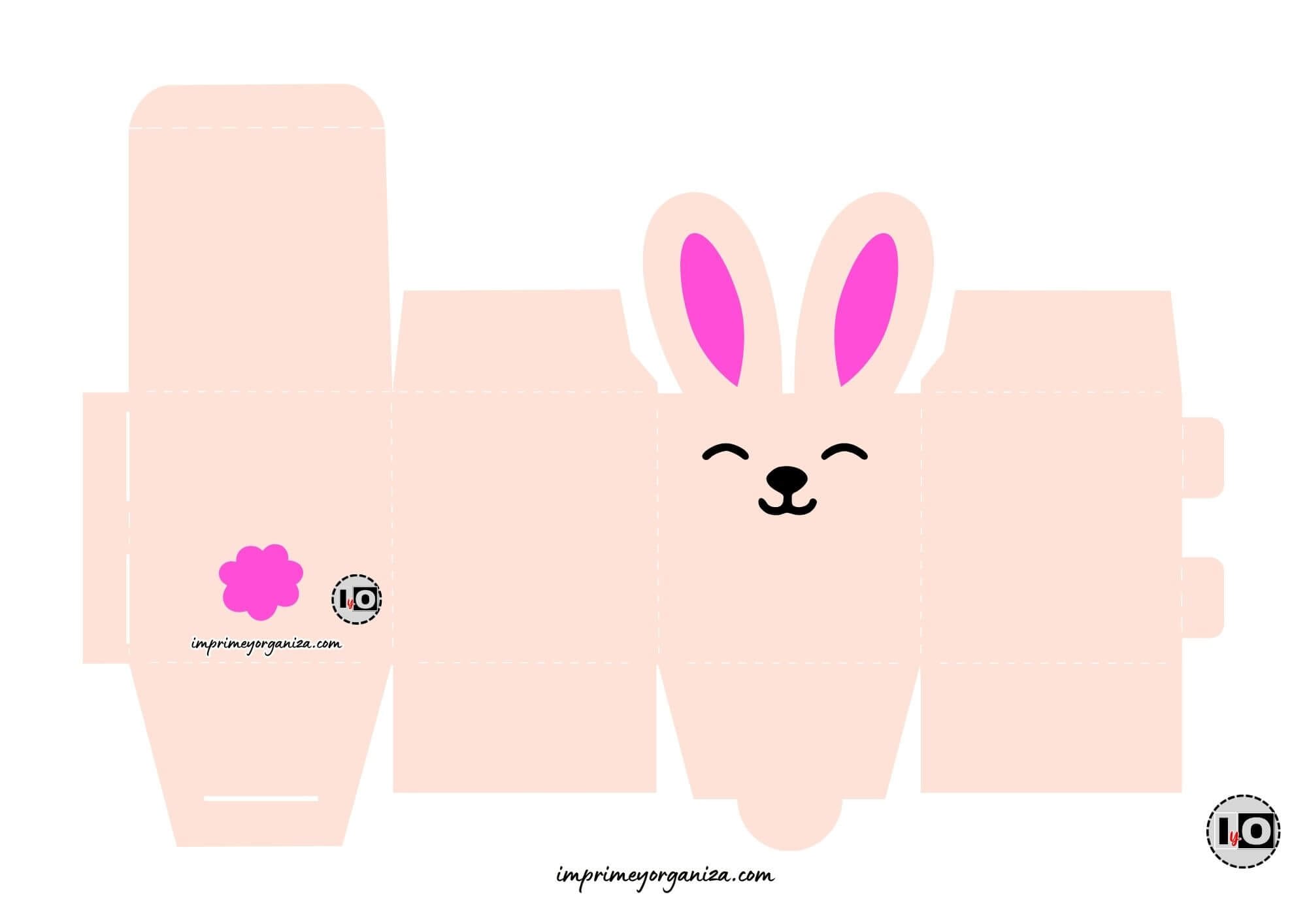 Cajita conejo salmón