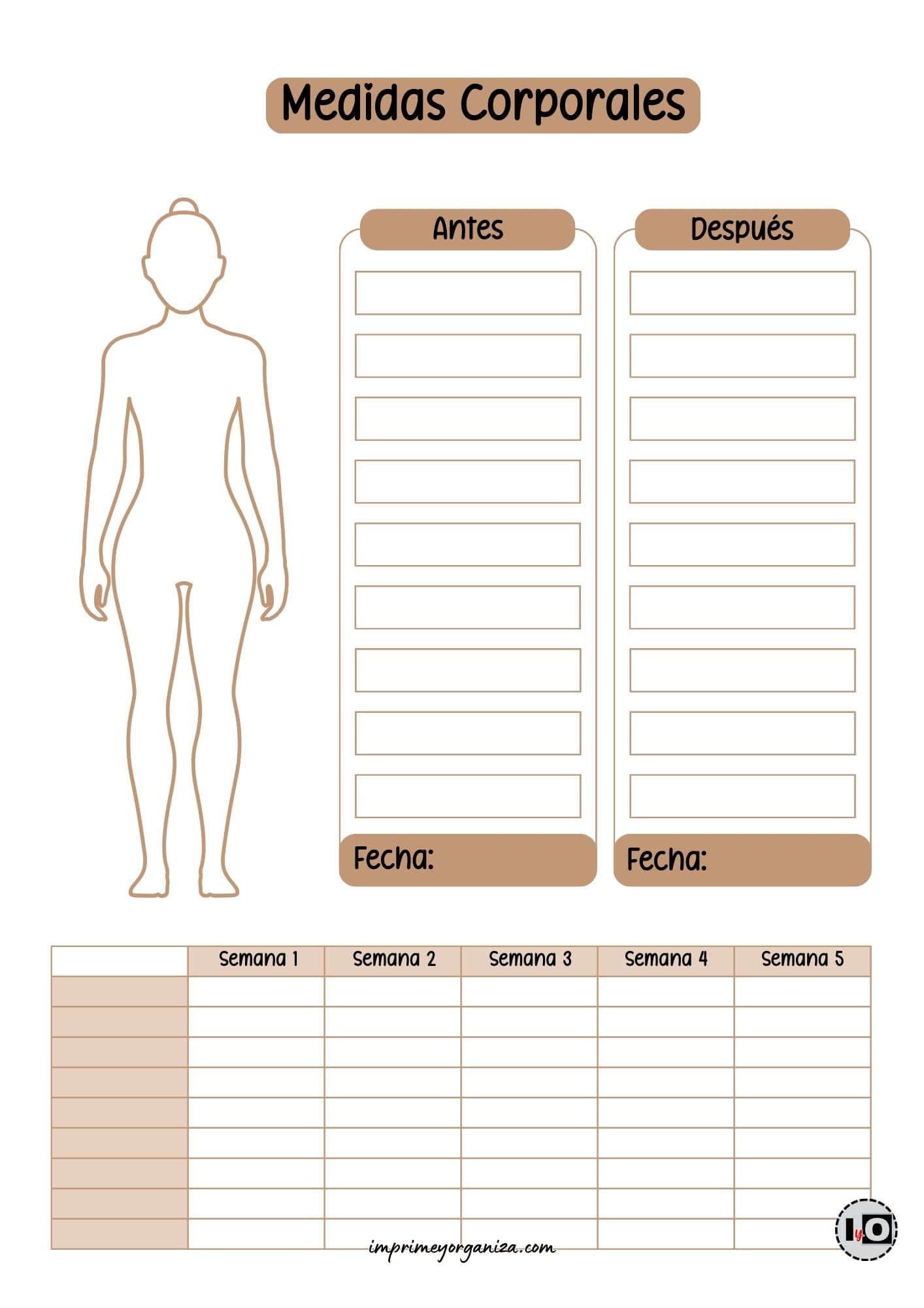 Control de medidas corporales marrón