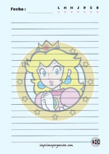 Hoja A5 Princesa Peach