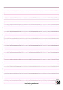 Hoja pauta Caligrafía Rosa