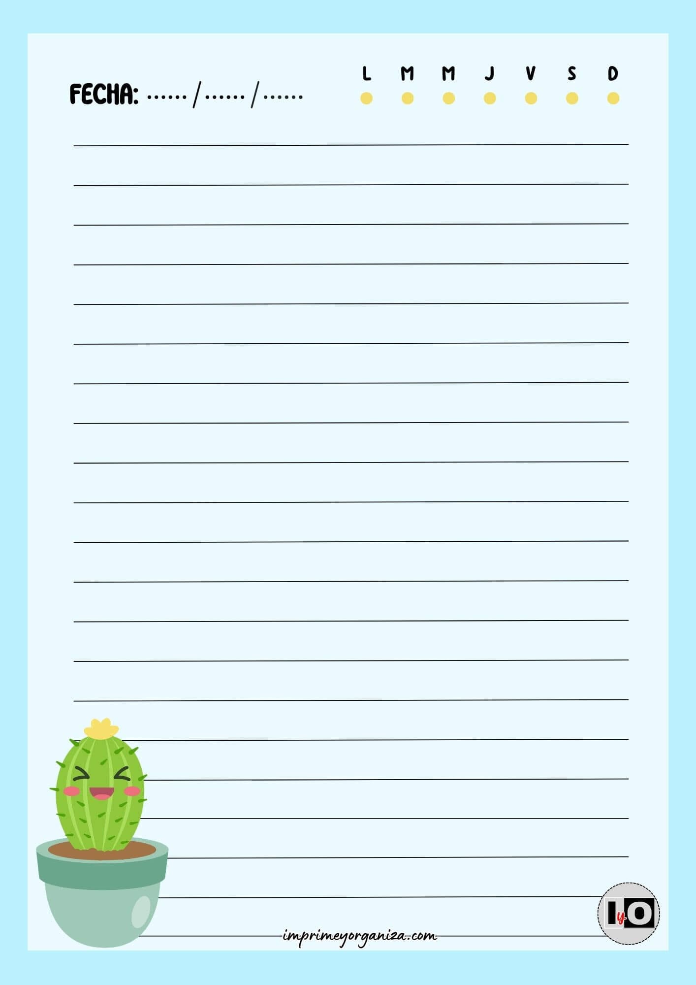 Hoja rayada Cactus Azul