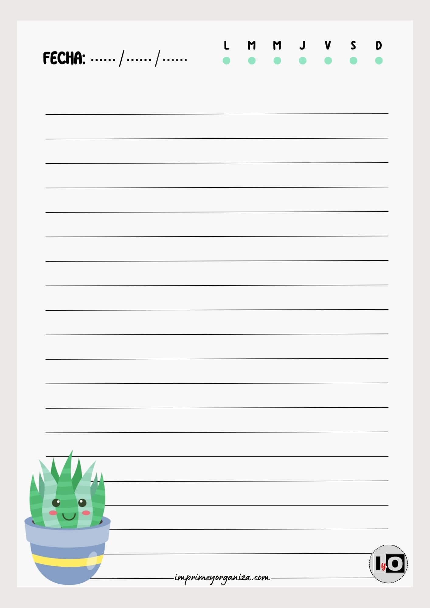 Hoja rayada Cactus Gris