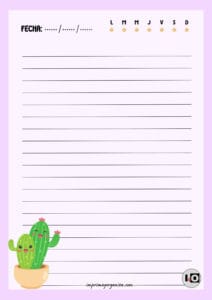 Hoja rayada Cactus Lila