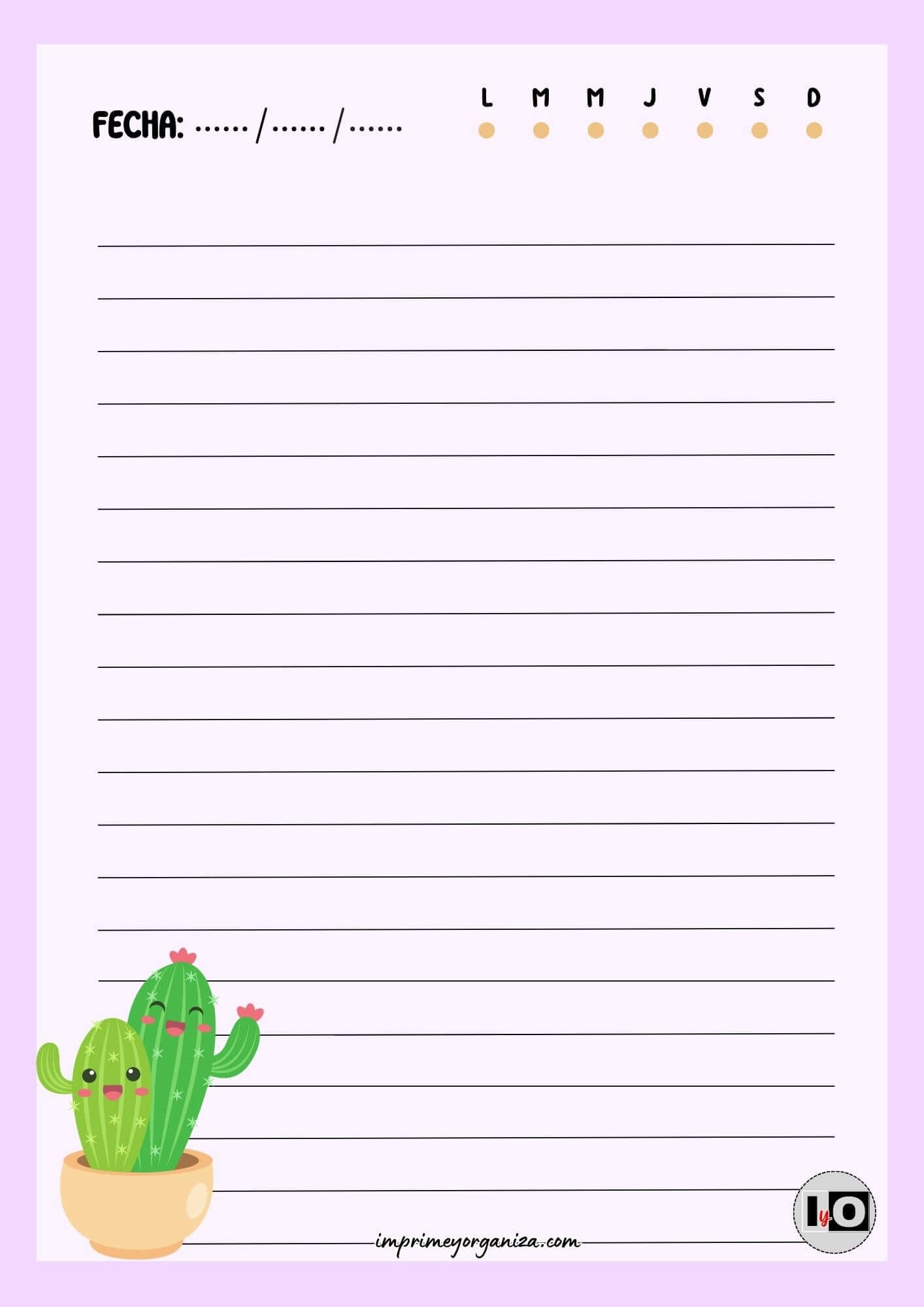 Hoja rayada Cactus Lila