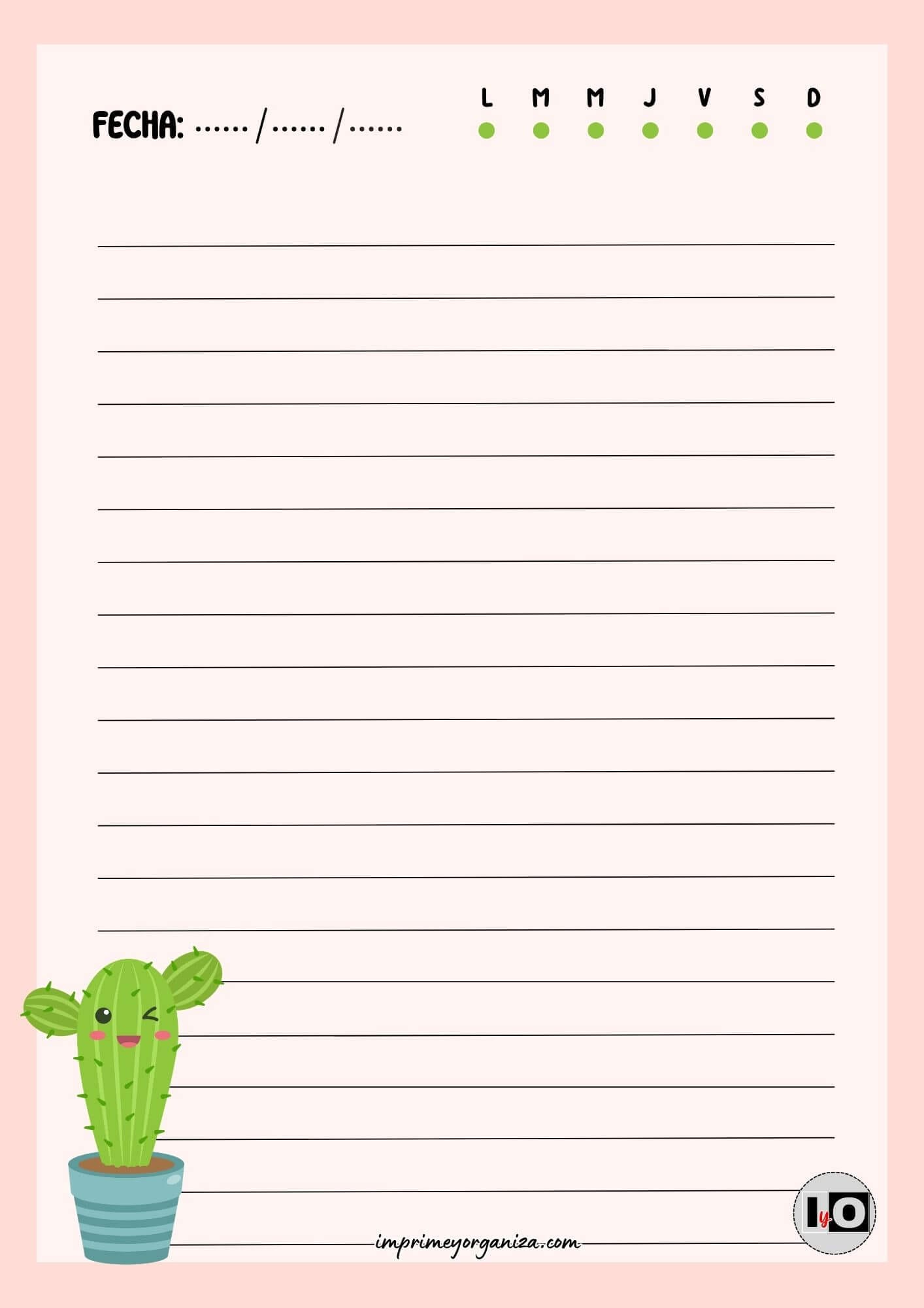 Hoja rayada Cactus Pink