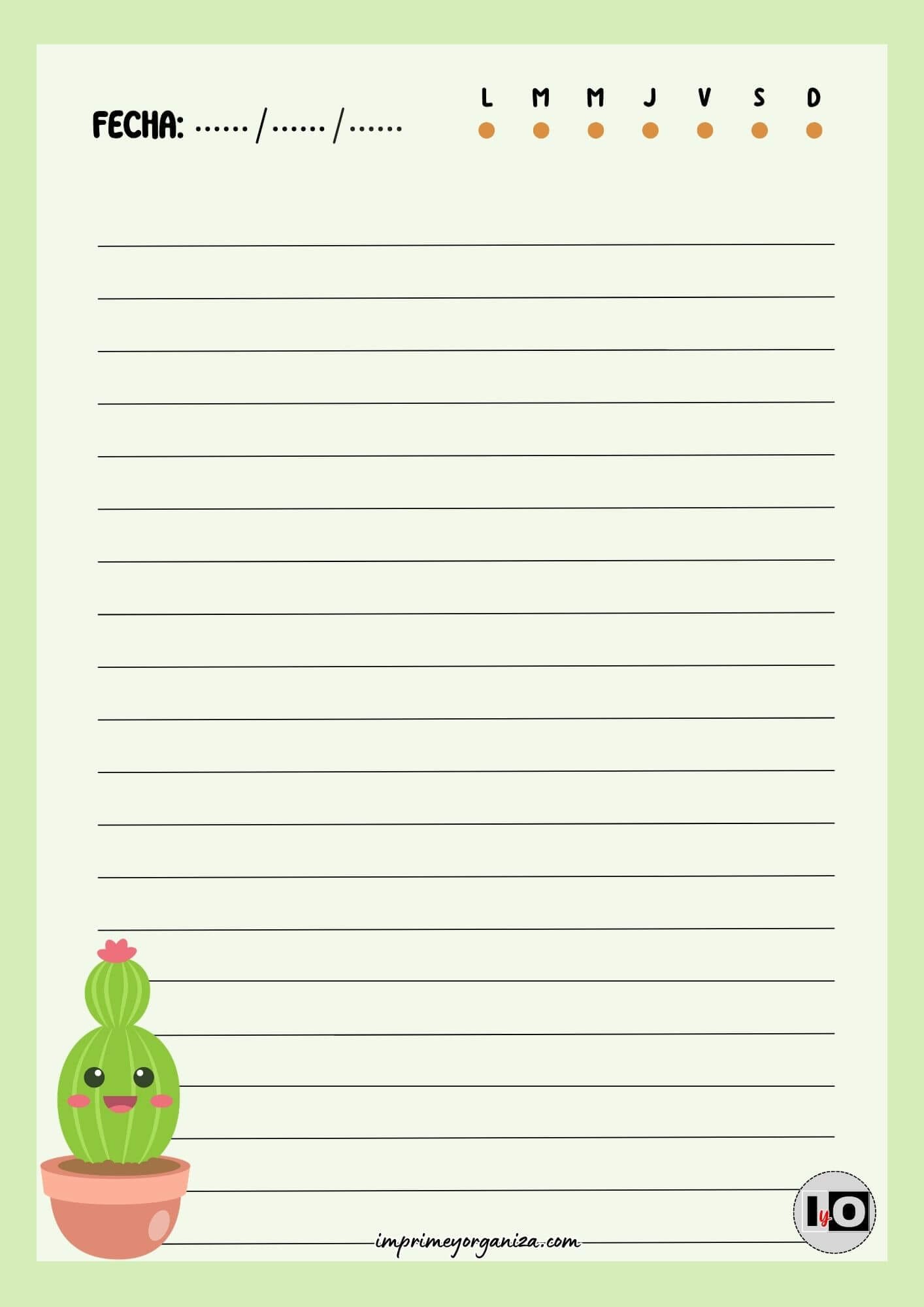 Hoja rayada Cactus Verde