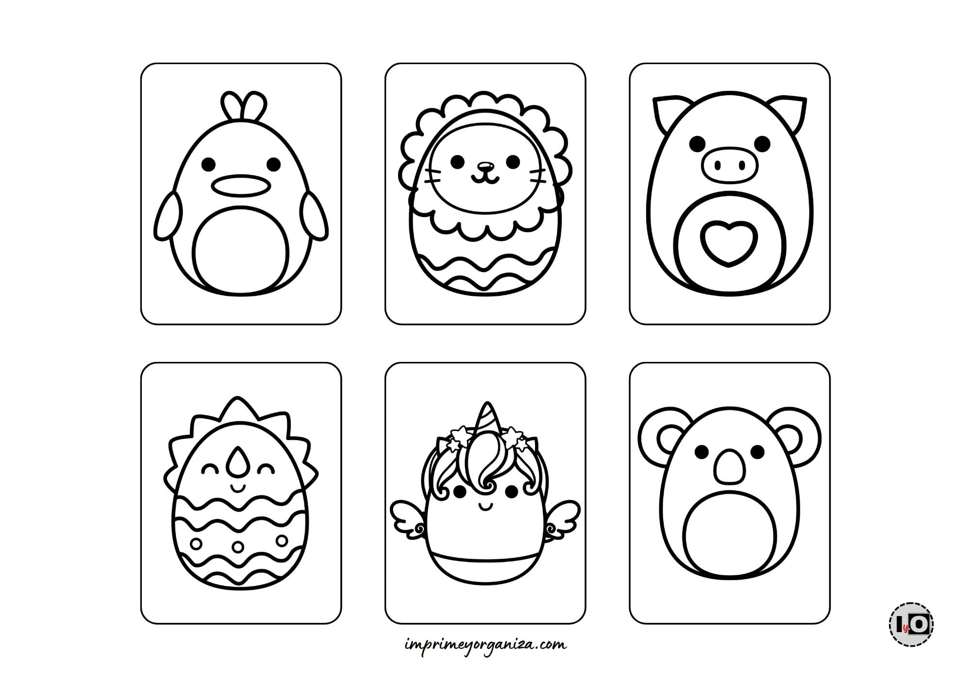 Hojitas Colorear Animales Pascua