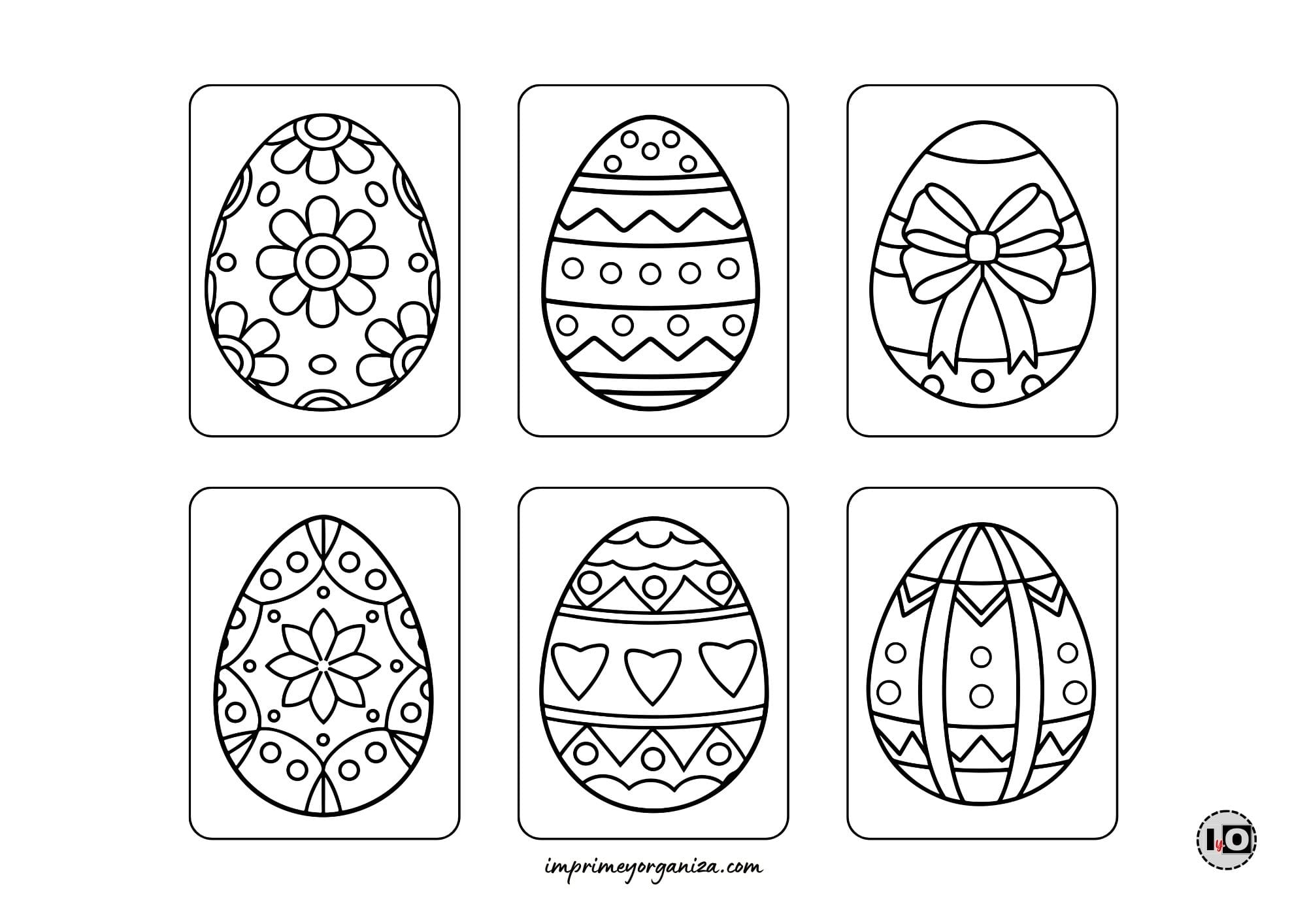 Hojitas Colorear Huevos Pascua