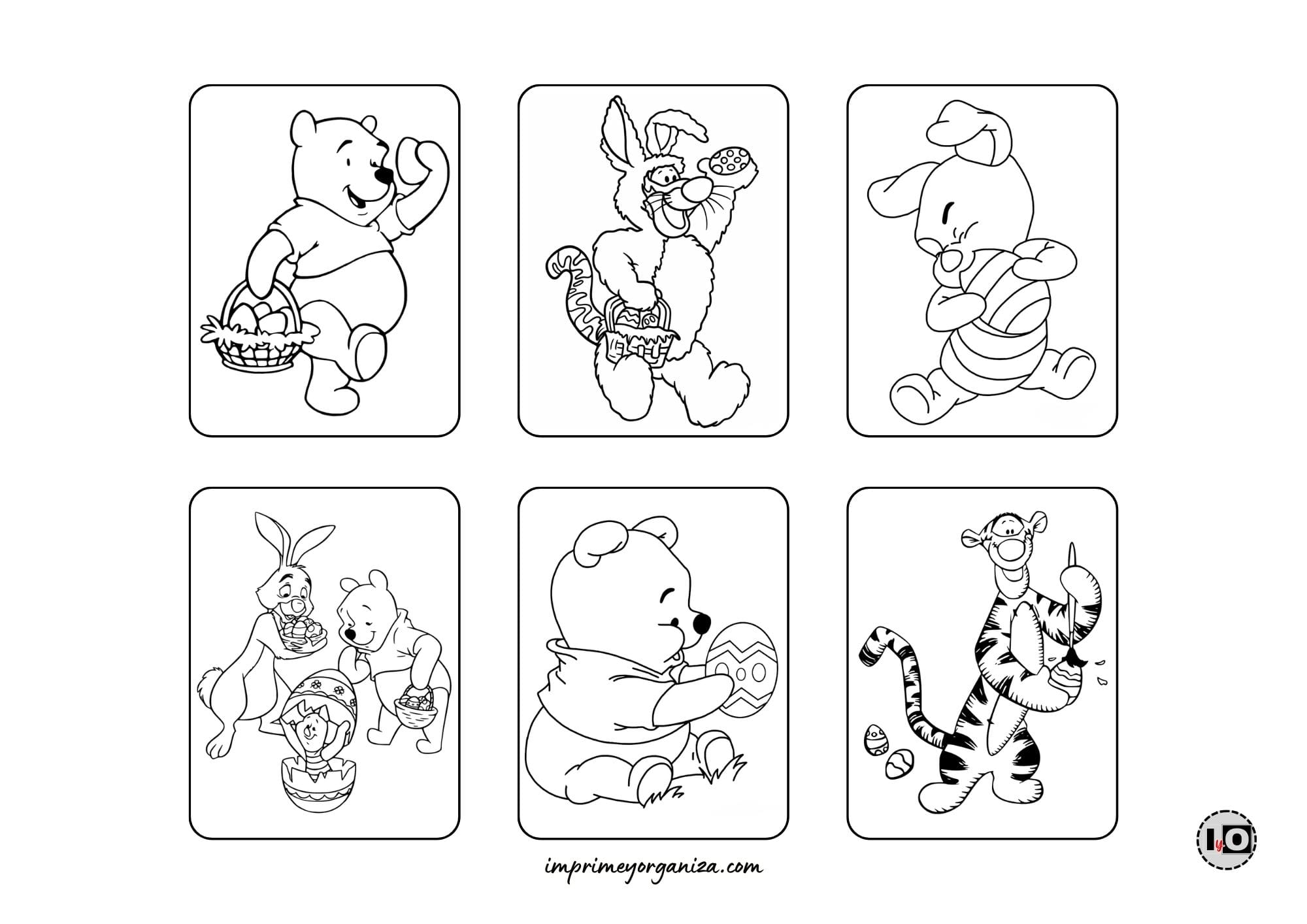 Hojitas Colorear Winnie Pascua