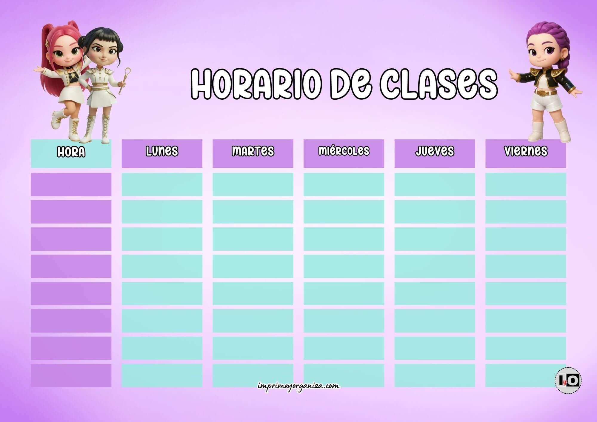 Horario de clases Huntrix