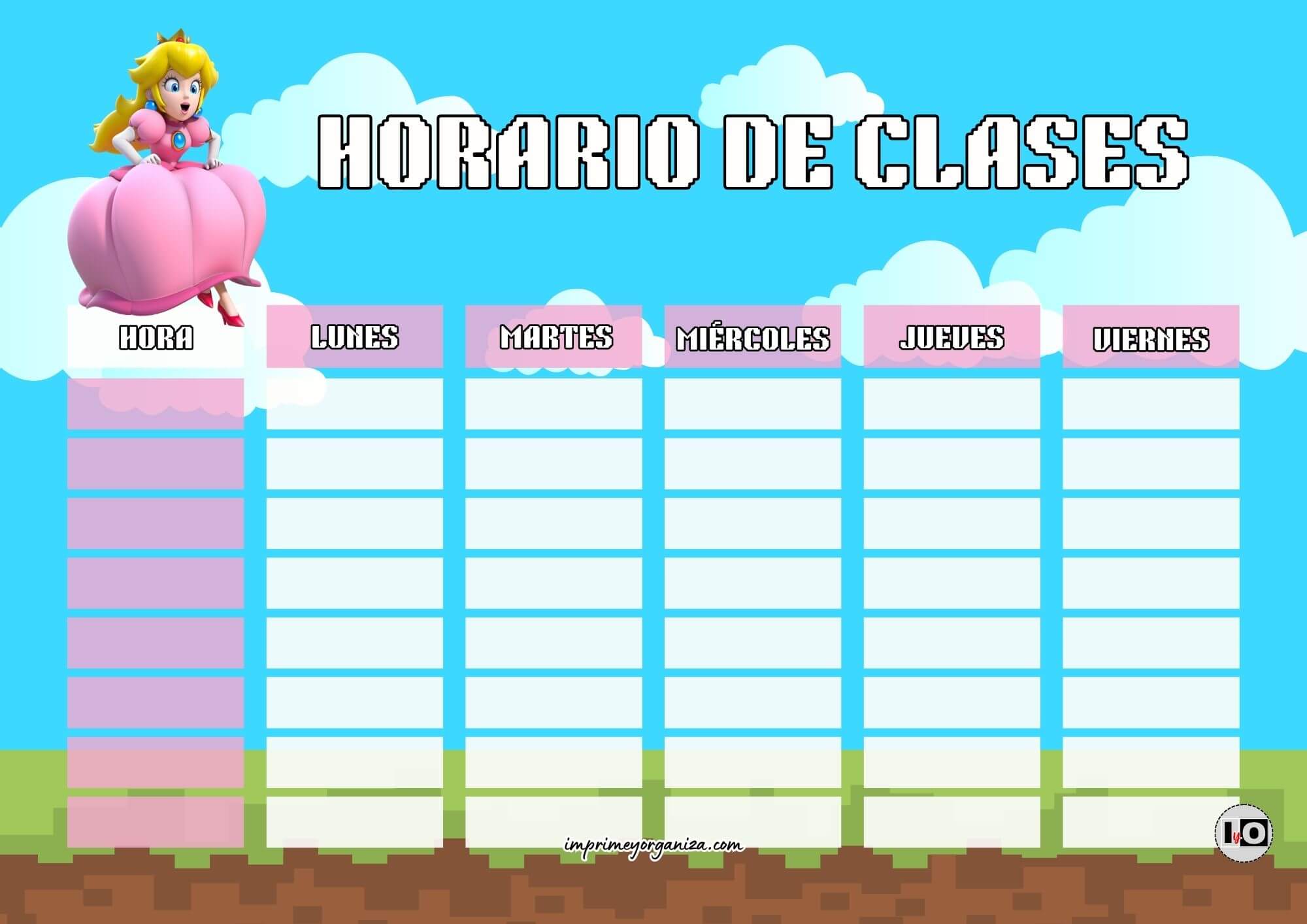 Horario de clases Princesa Peach