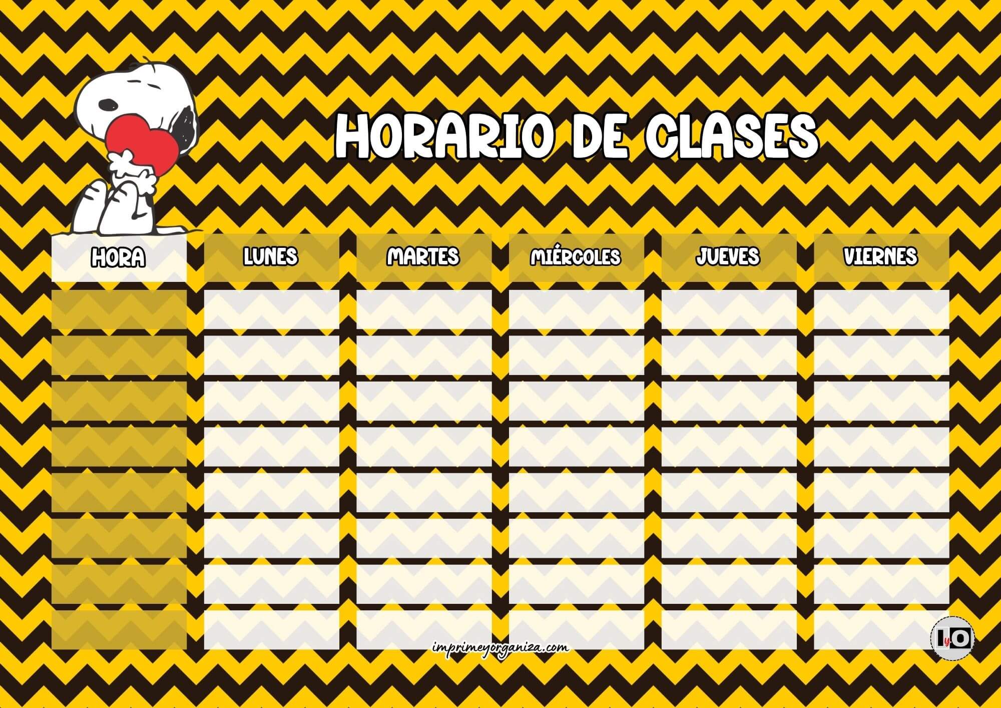 Horario de clases Snoopy