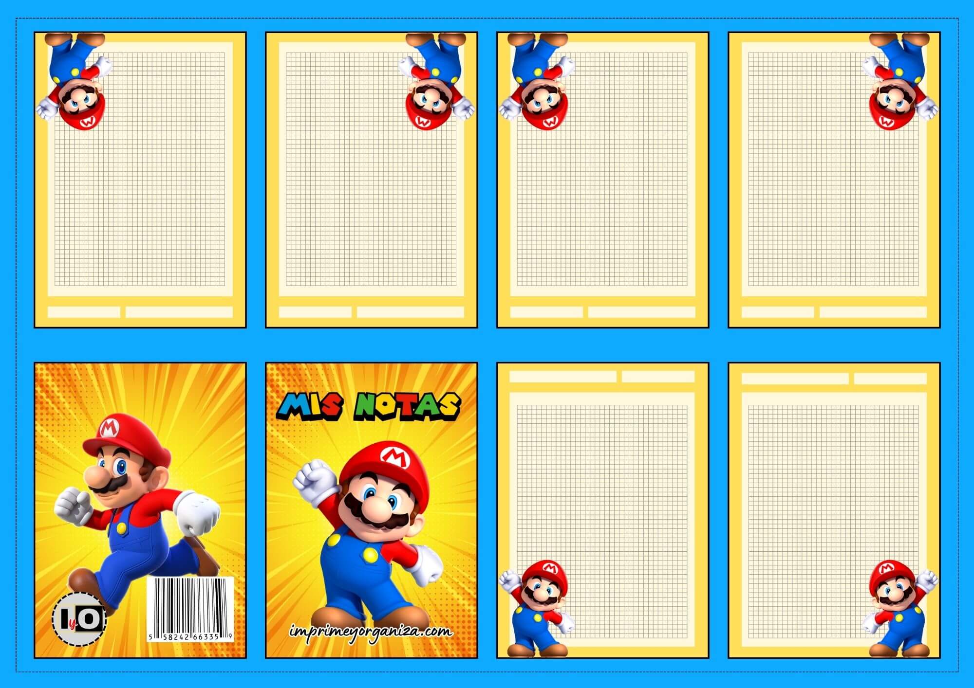 Mini notas Cuadrícula Mario