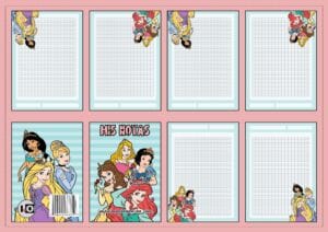 Mini notas Cuadrícula Princesas