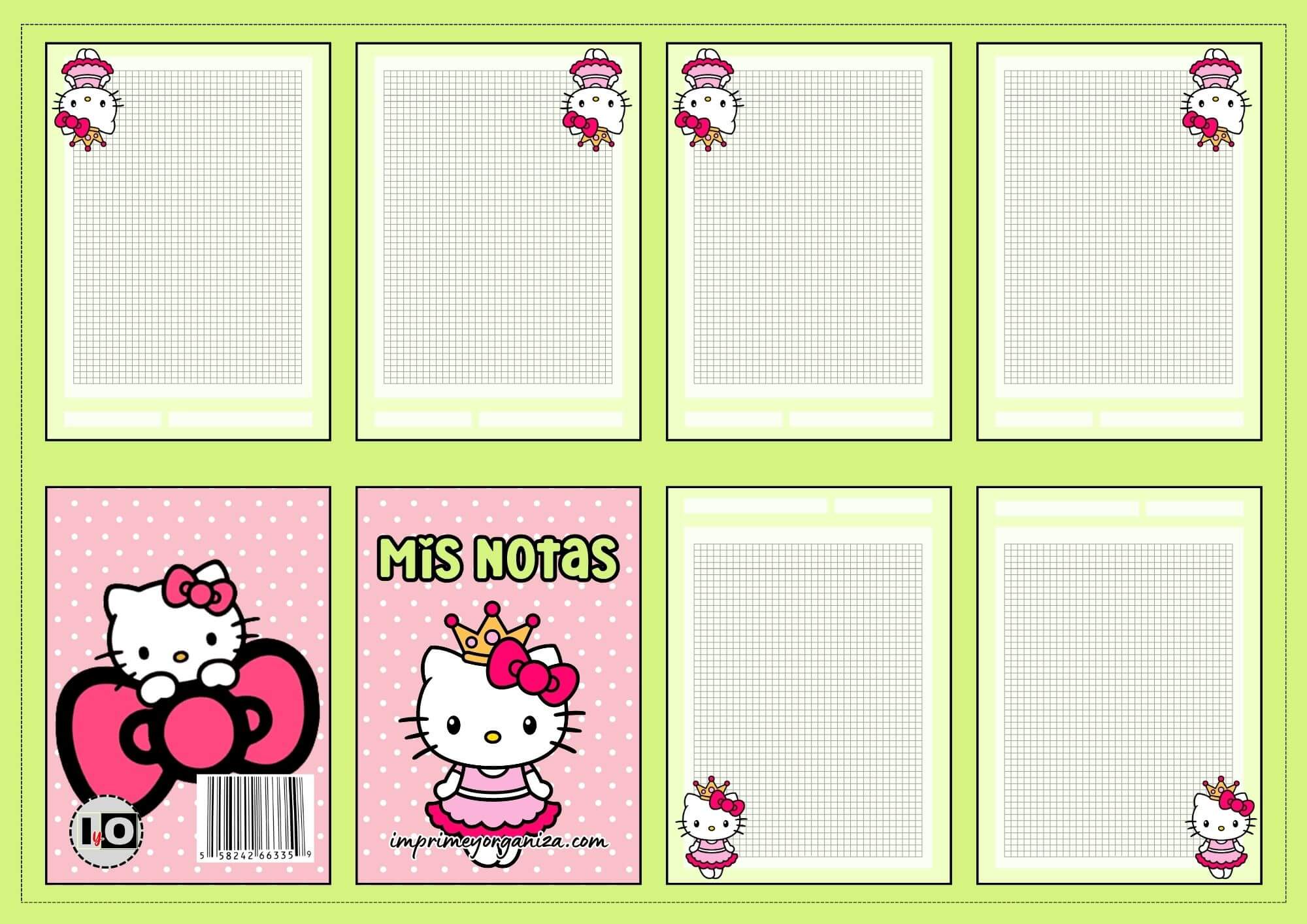 Mini notas cuadrícula Hello Kitty