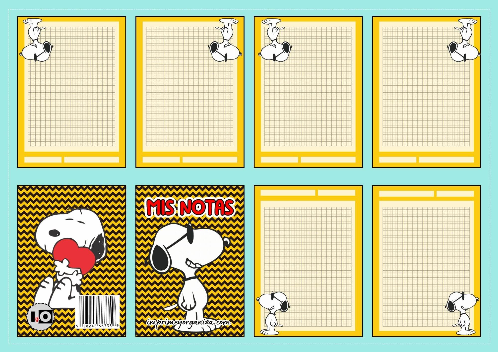 Mini notas cuadrícula Snoopy