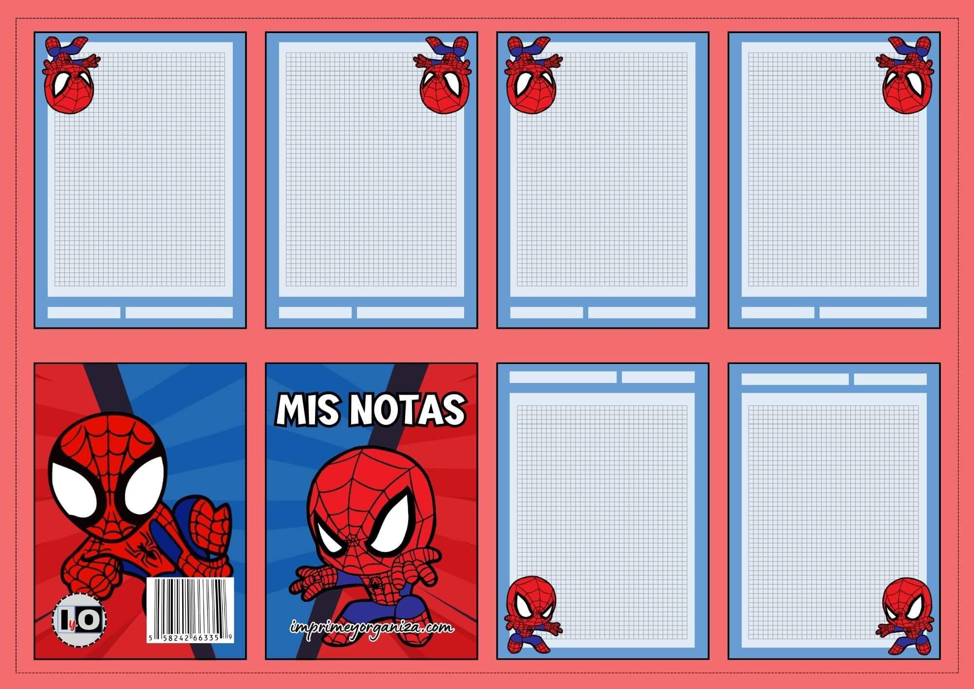 Mini notas cuadrícula Spiderman