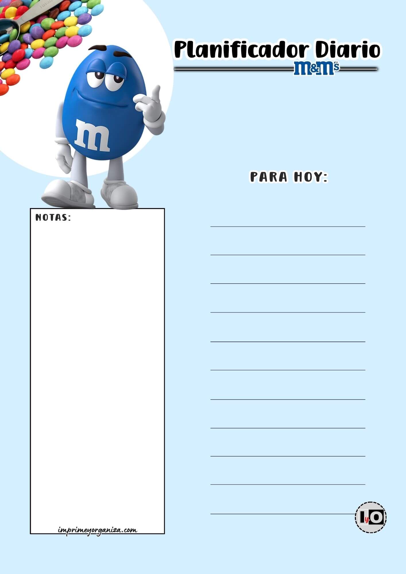 Planificador Diario m&m Azul