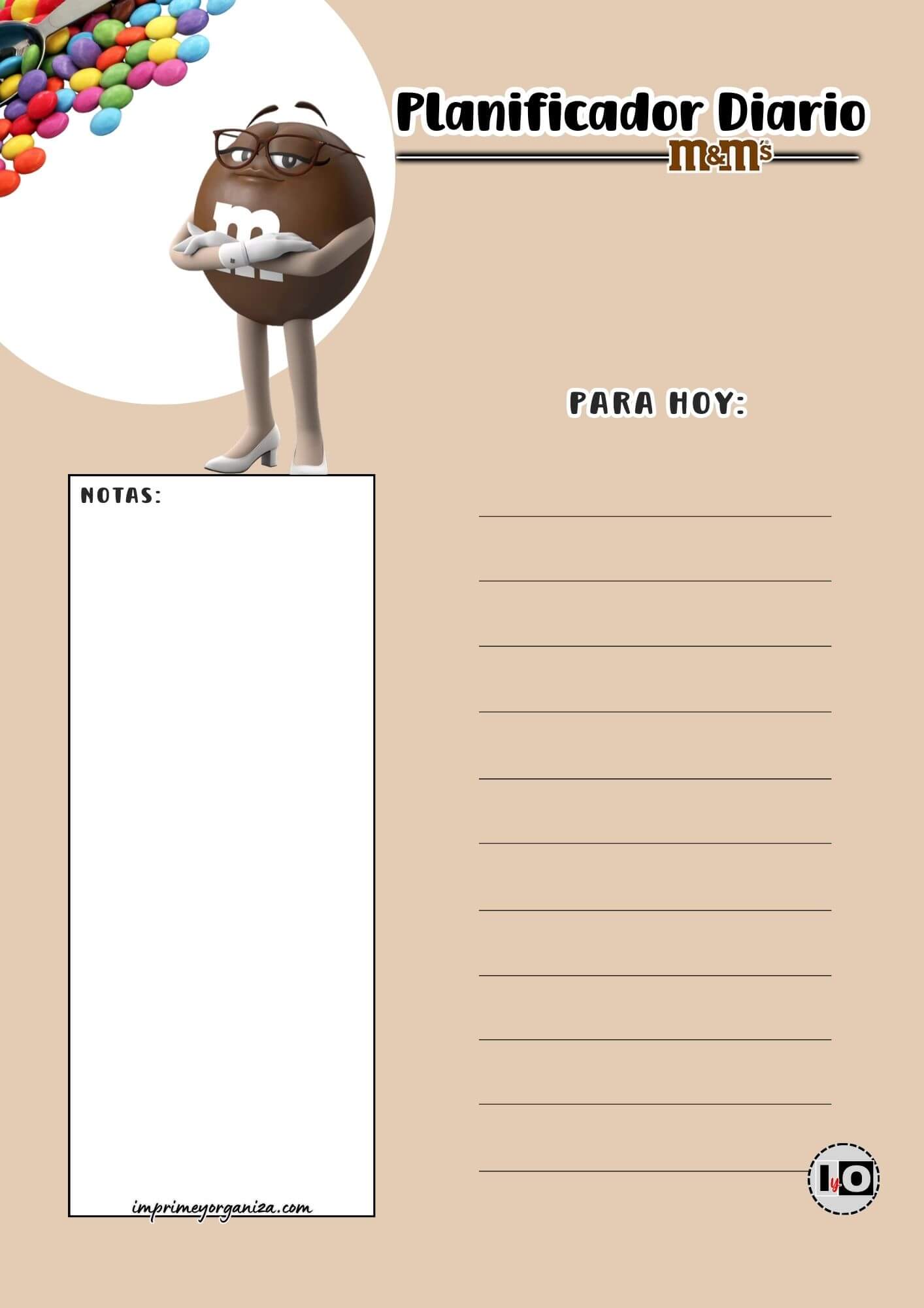Planificador Diario m&m Marrón