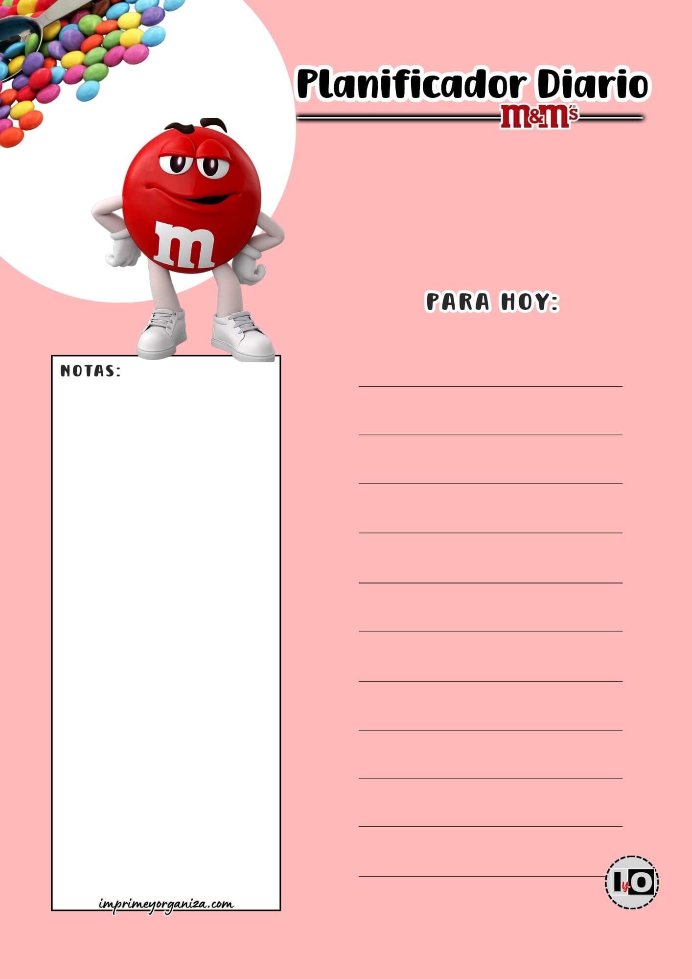 Planificador Diario m&m Rojo