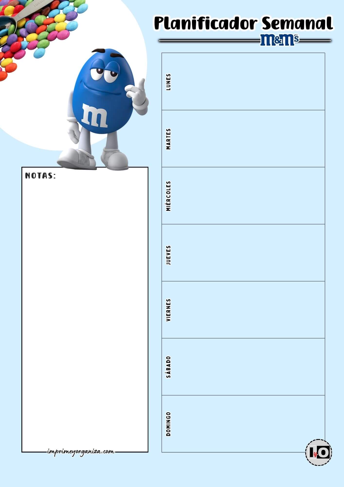 Planificador Semanal m&m Azul