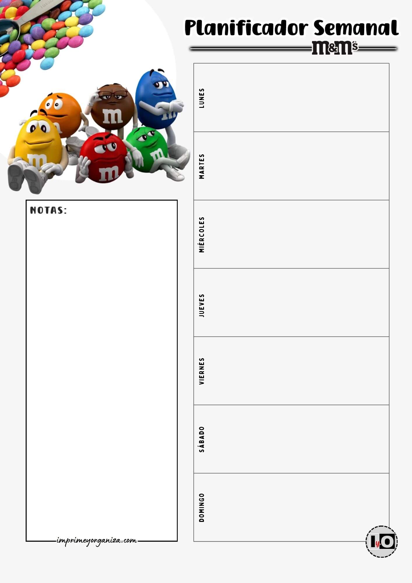 Planificador Semanal m&m Blanco