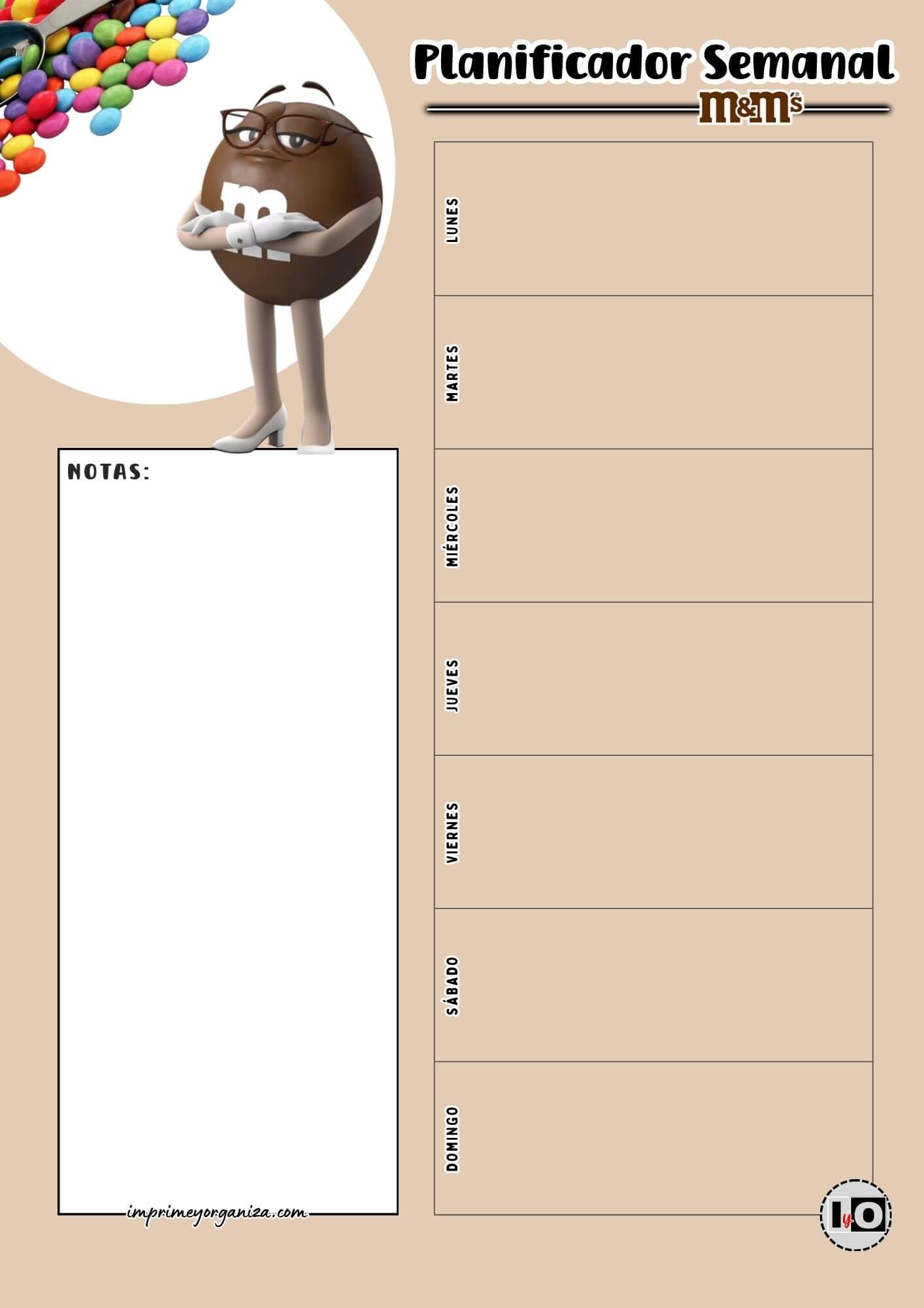 Planificador Semanal m&m Marrón