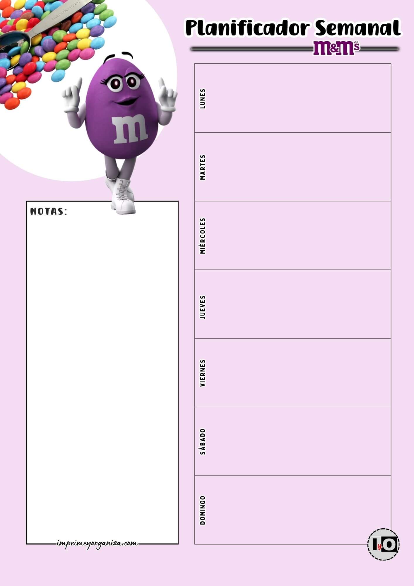 Planificador Semanal m&m Morado
