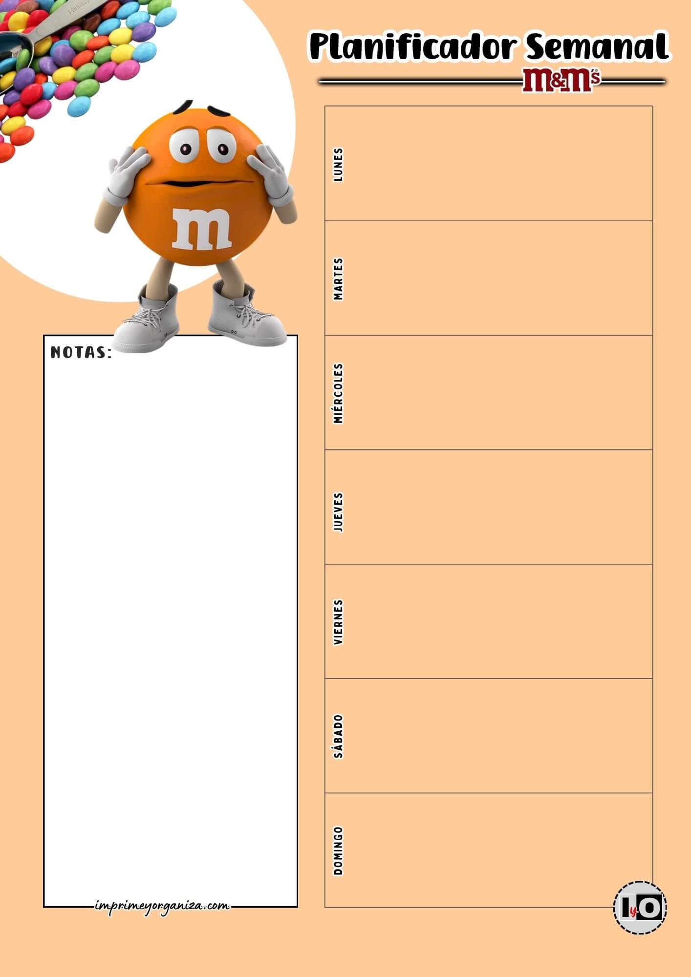 Planificador Semanal m&m Naranja
