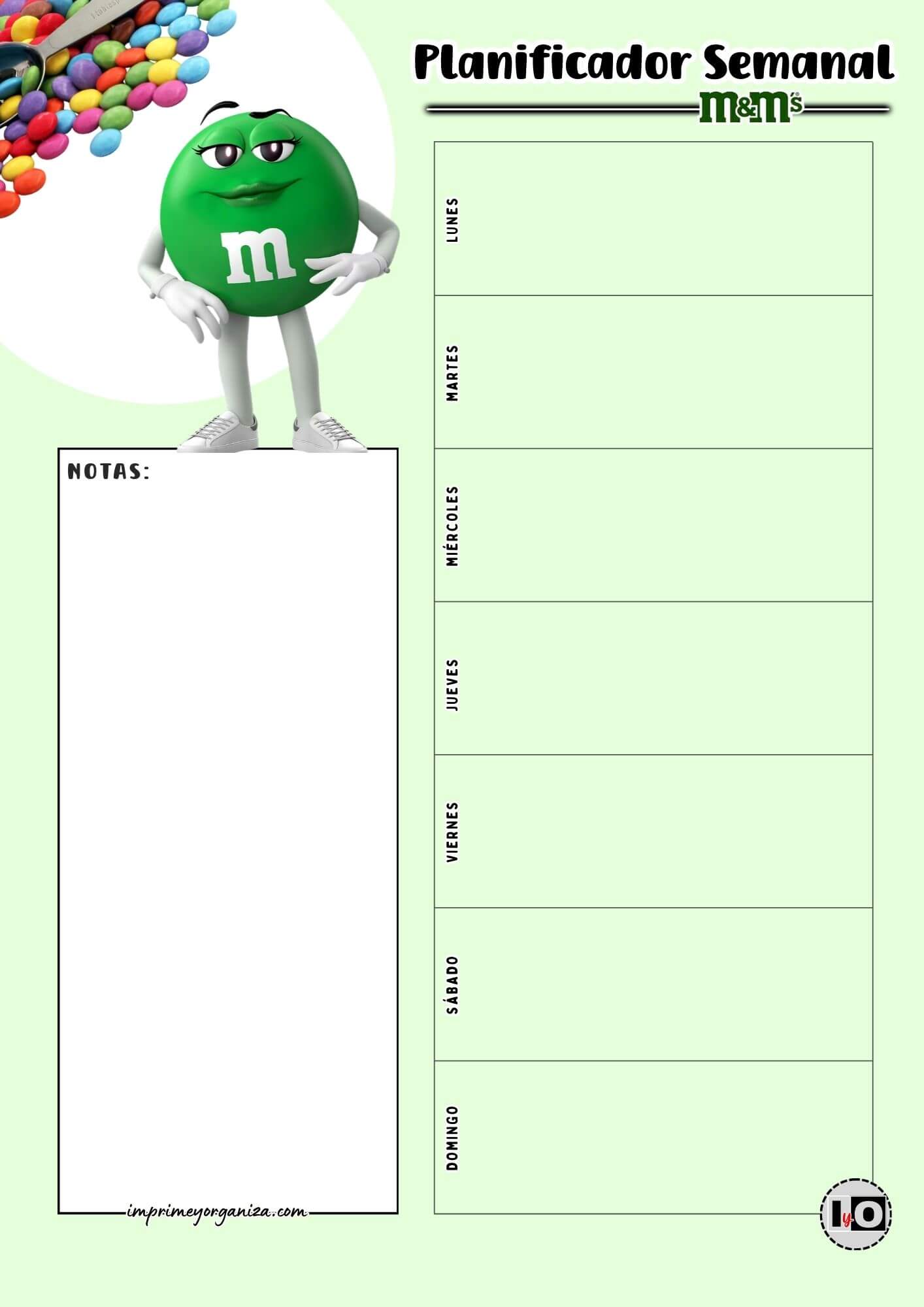 Planificador Semanal m&m Verde