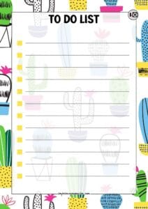 To Do List Estampado cactus amarillo