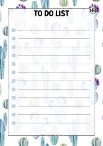 To Do List Estampado cactus azul