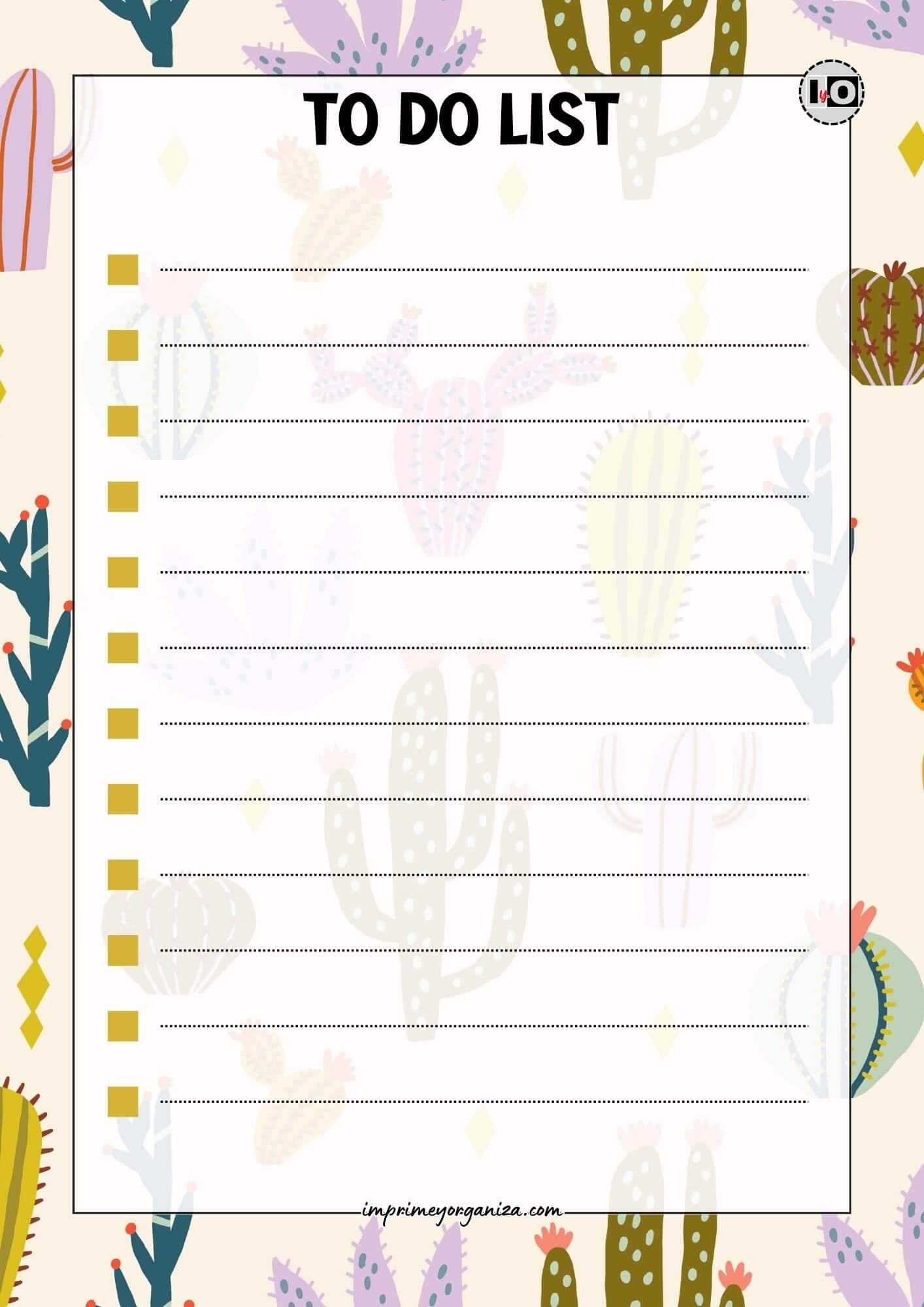 To Do List Estampado cactus beige