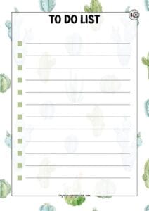 To Do List Estampado cactus verde