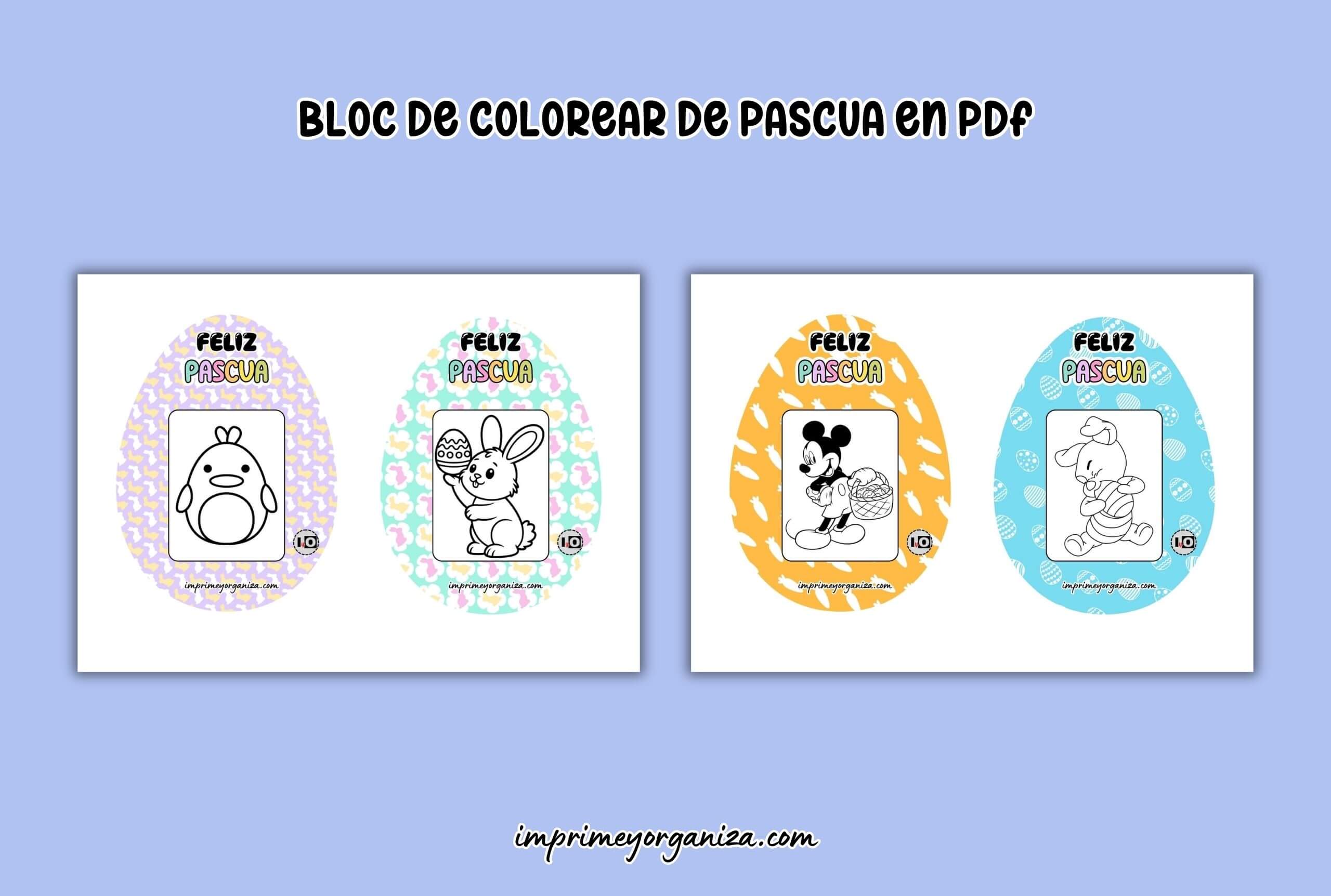 bloc de colorear de pascua para imprimir en pdf gratis