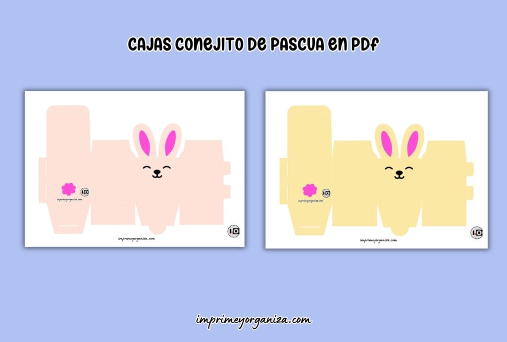 cajas conejito de pascua para imprimir en pdf gratis