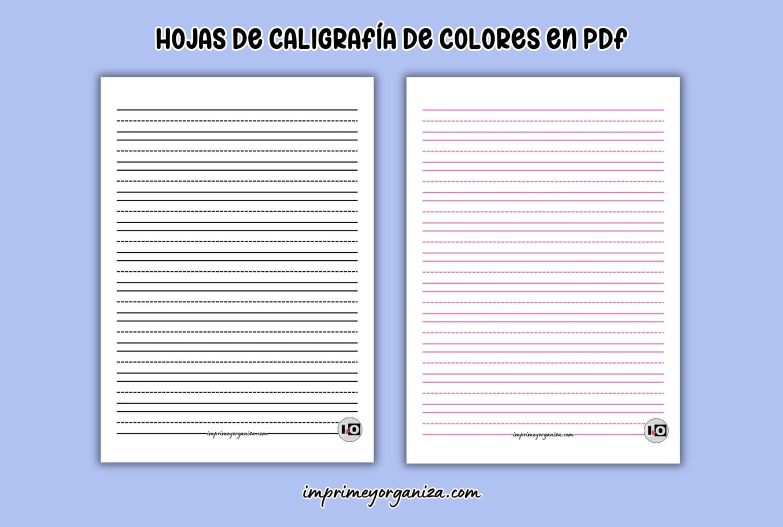 Hojas de Caligrafía de Colores para Imprimir en PDF [GRATIS]