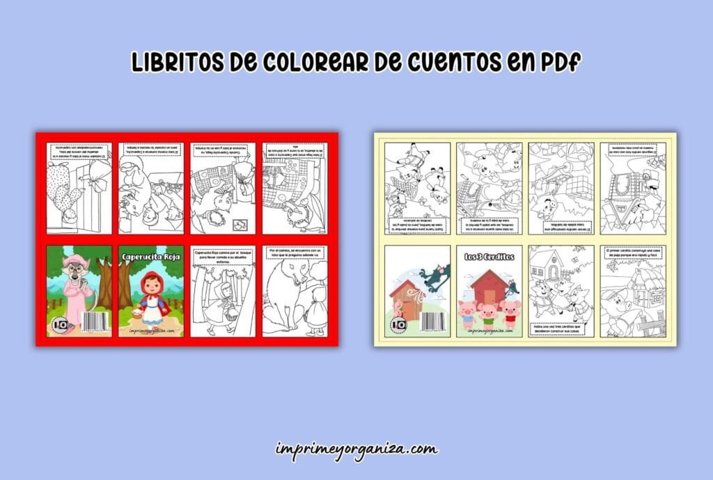 libritos de colorear de cuentos para imprimir en pdf gratis
