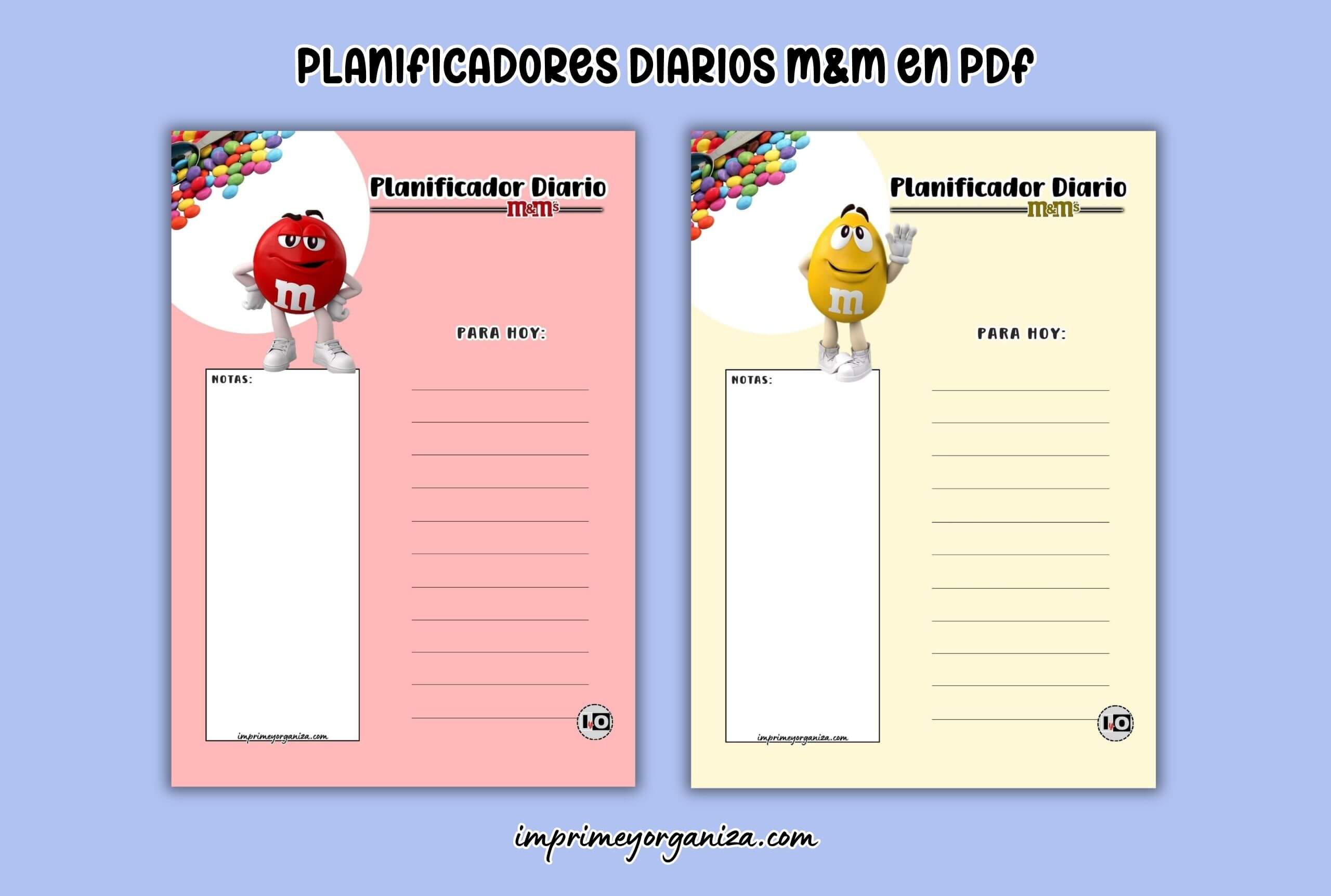 planificadores diarios m&m para imprimir en pdf gratis