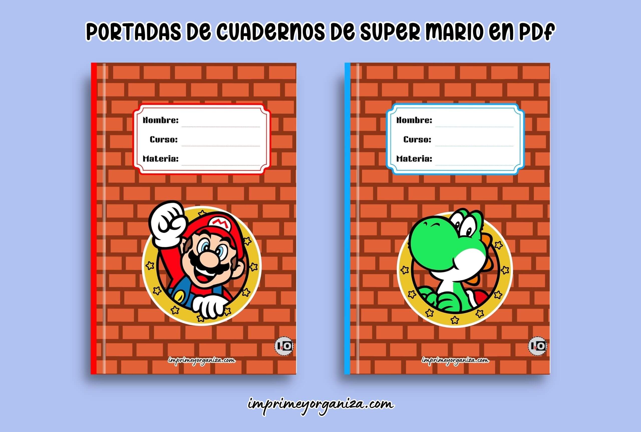 portadas para cuadernos de super mario en pdf