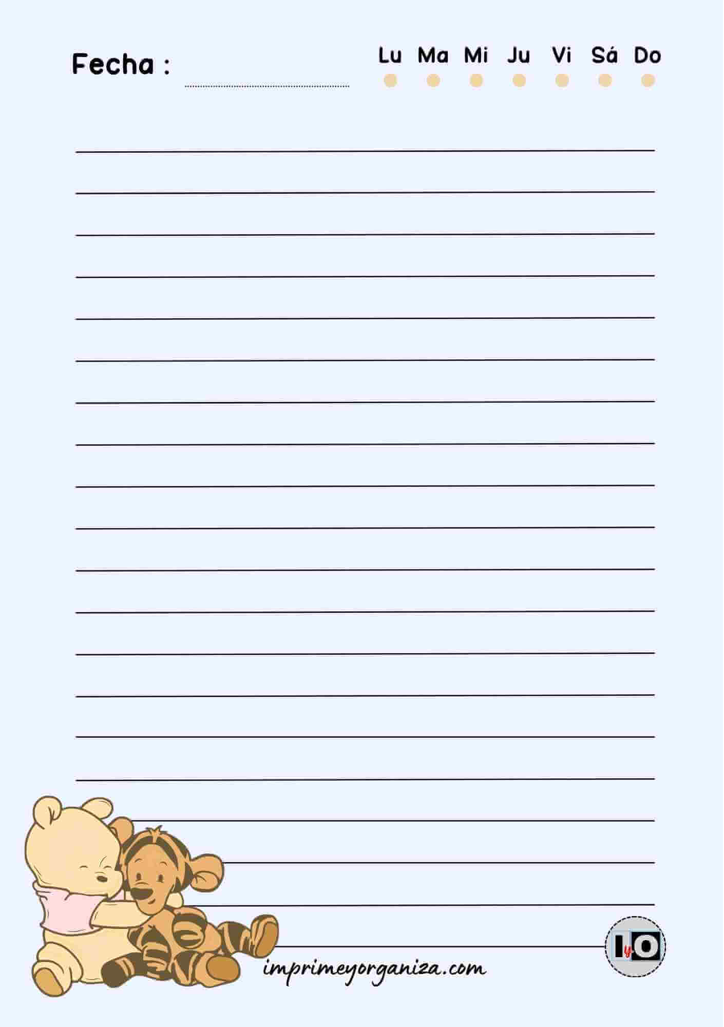 Hoja Baby Pooh & Tiger