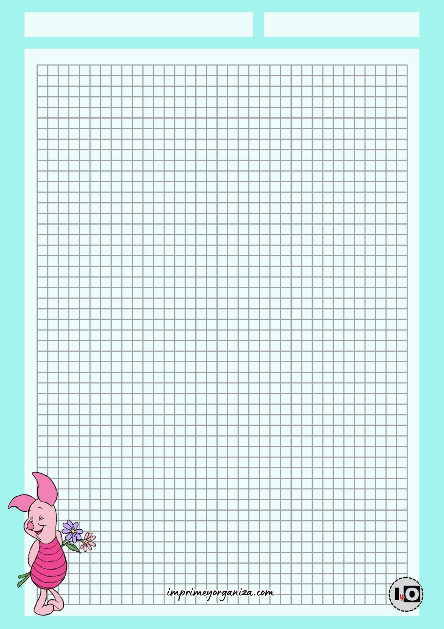 Hoja cuadriculada Piglet