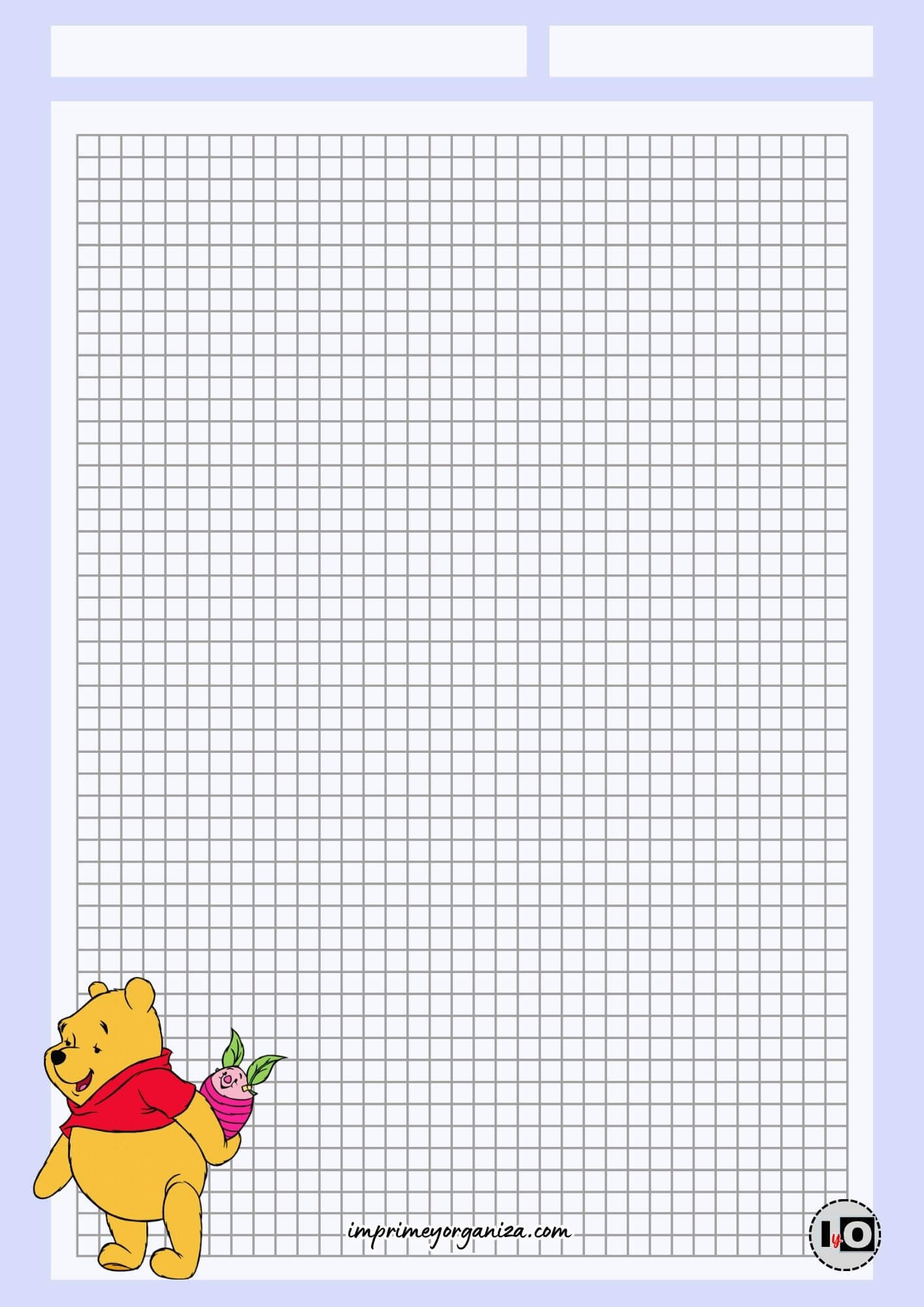 Hoja cuadriculada Winnie