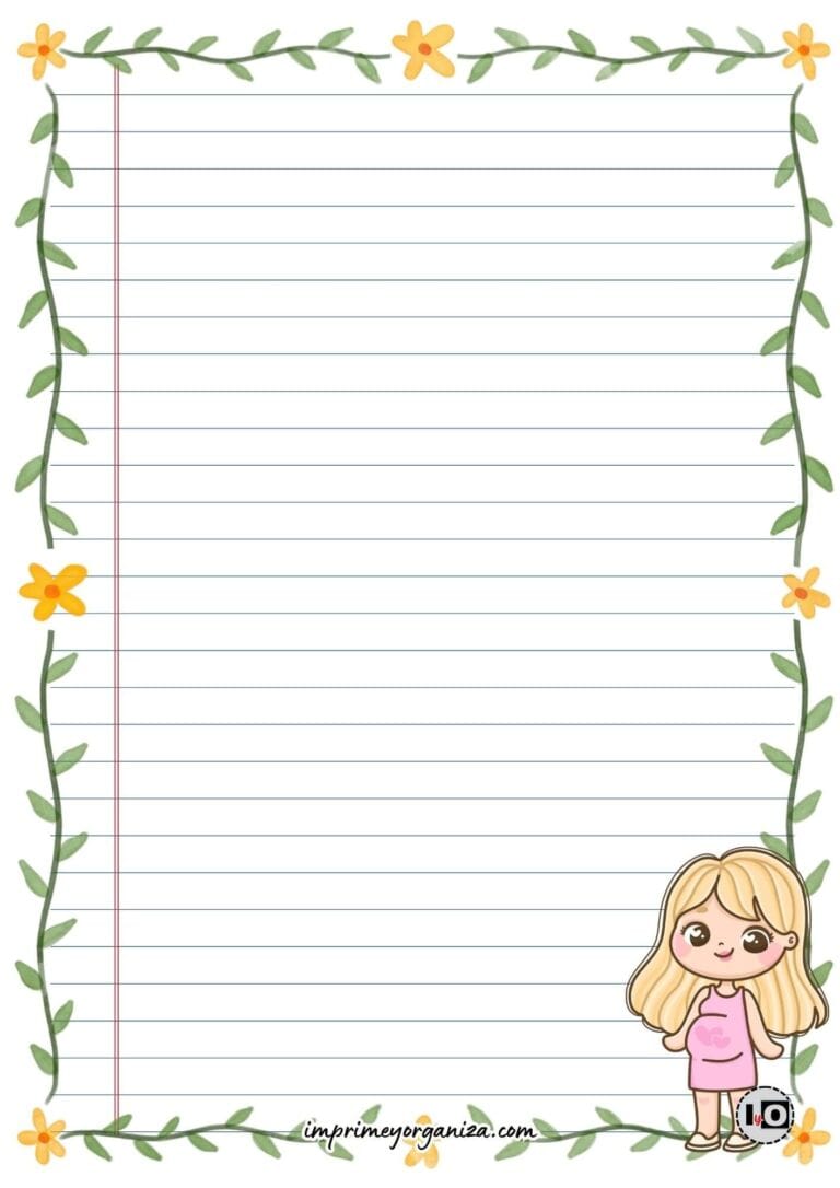 Hoja de carta Mamá rubia embarazada