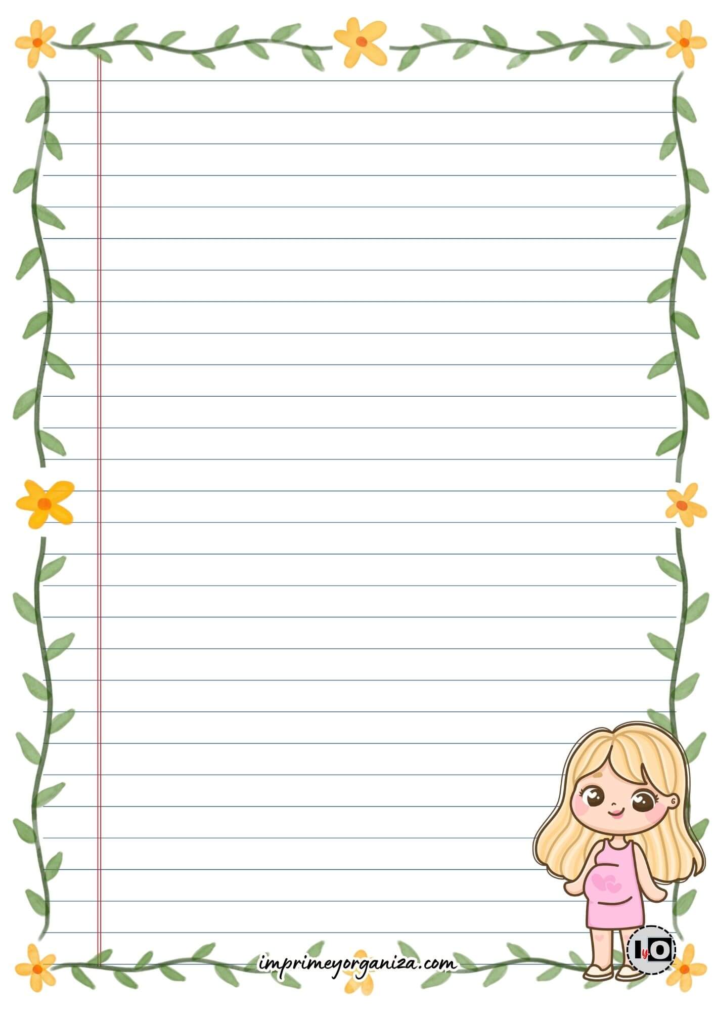 Hoja de carta Mamá rubia embarazada