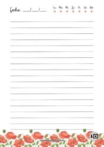 Hoja rayada amapolas