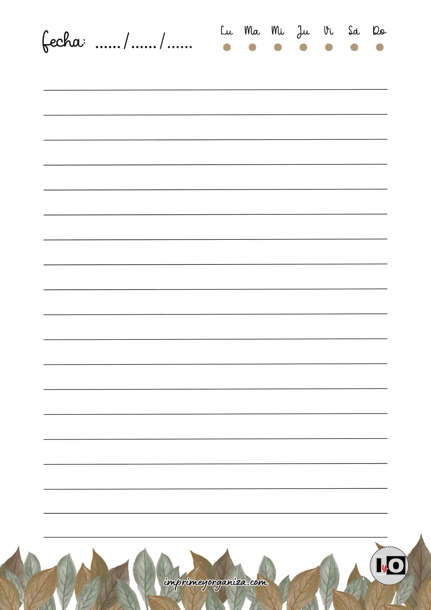 Hoja rayada hojas marrones