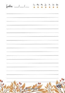 Hoja rayada hojas otoñales