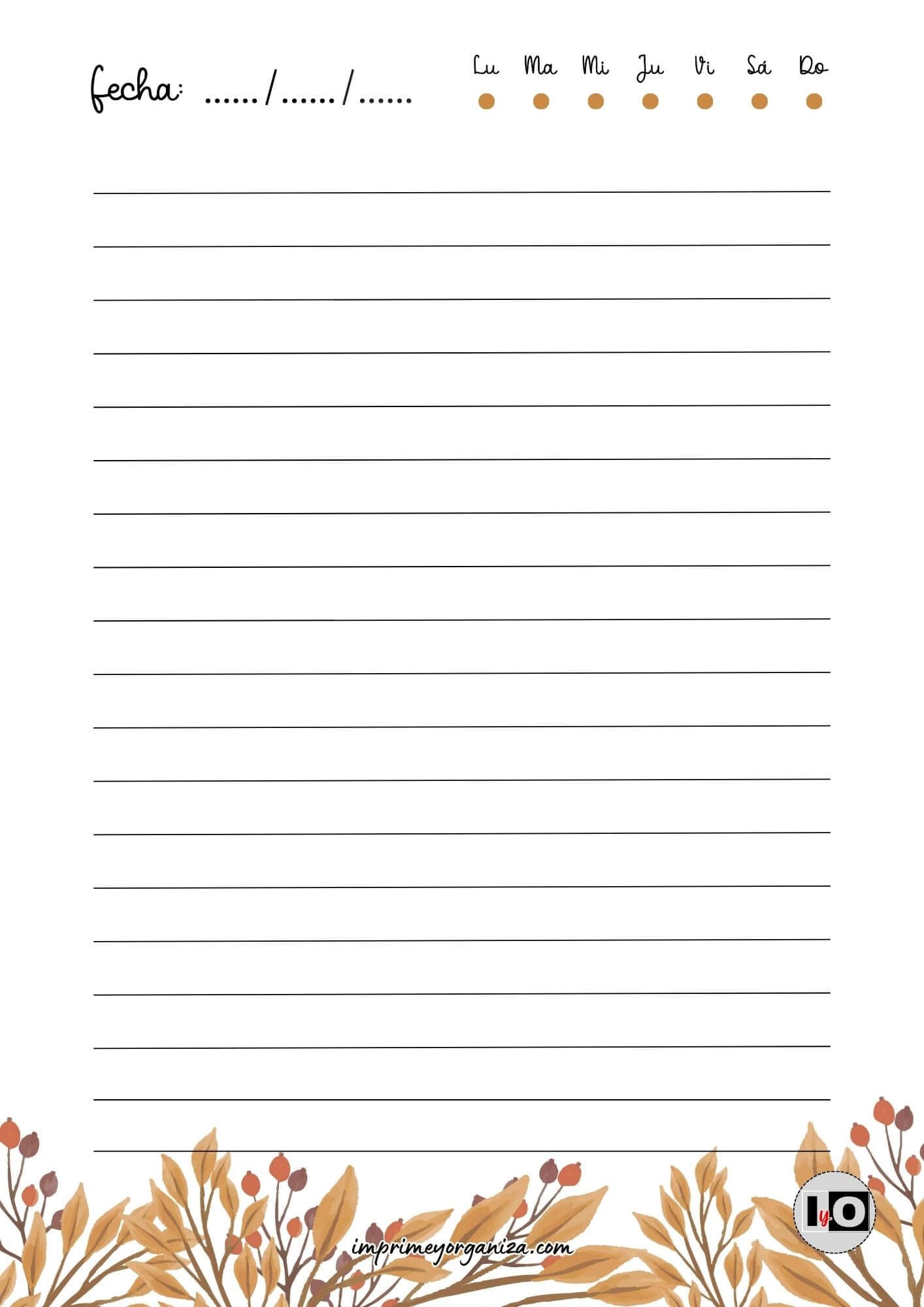 Hoja rayada hojas otoñales