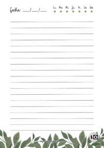 Hoja rayada hojas verdes